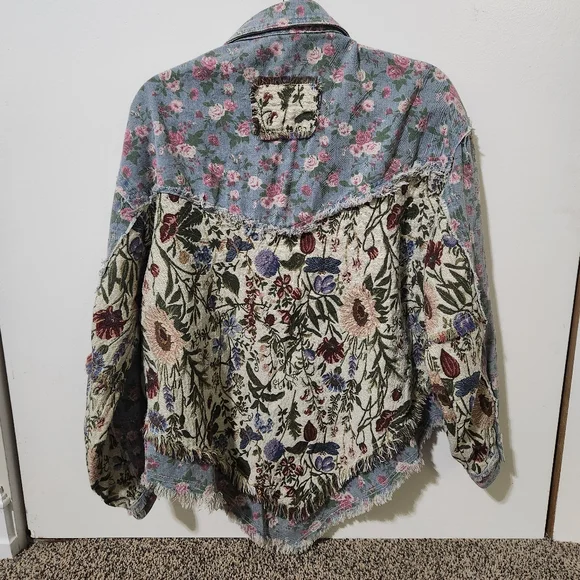 NWT Shop Stevie POL Floral Denim Jacket - Picture 8 of 9